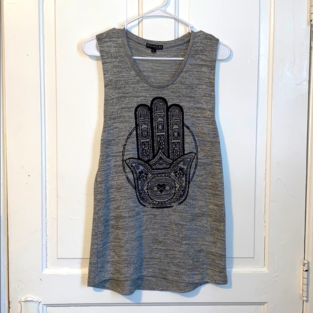 Grey Hamsa Tank Top
